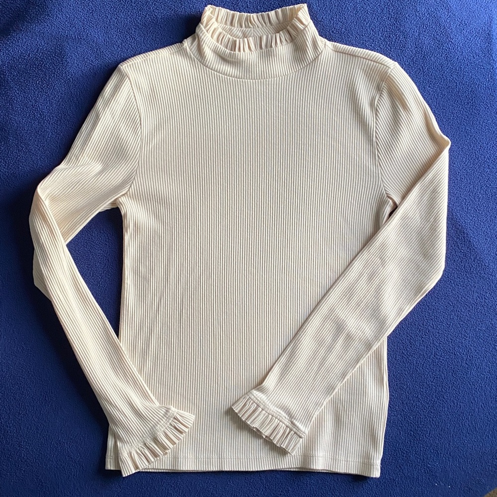 J. Crew Ribbed Ruffle long sleeve